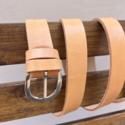ΧΕΙΡΟΠΟΙΗΤΗ UNISEX ΔΕΡΜΑΤΙΝΗ ΖΩΝΗ ΜΟΝΗΣ ΟΨΕΩΣ ΥΨΗΛΗΣ ΠΟΙΟΤΗΤΑΣ ΦΥΣΙΚΟ ΜΕ ΧΑΡΑΞΗ
